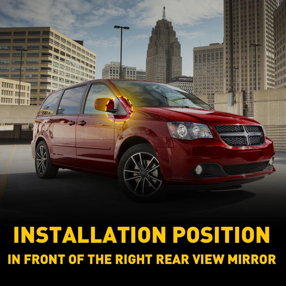 Tampa de moldura para bandeiras de espelho/apara direita Fender para Dodge Grand Caravan 2008-2020 - Imagem 3 de 4