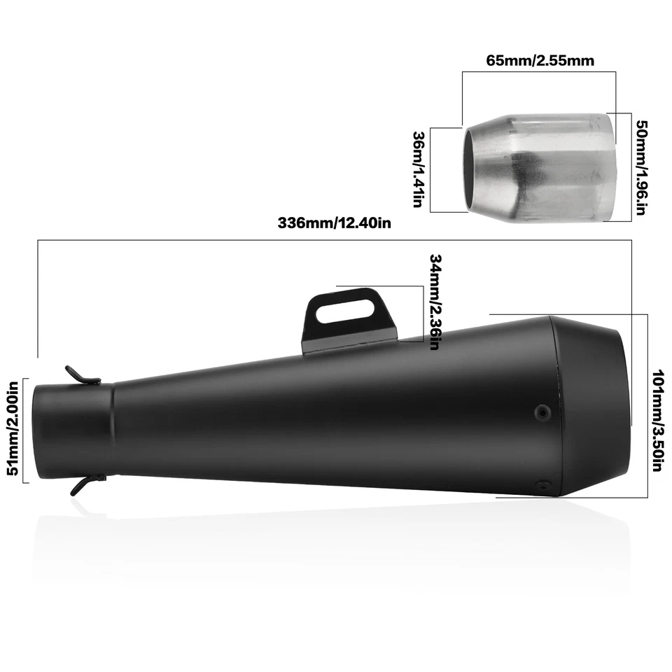 2" Universal Motorcycle Exhaust Muffler Pipe For Suzuki GSXR600 GSXR750 GSXR1000 - Image 2 of 4