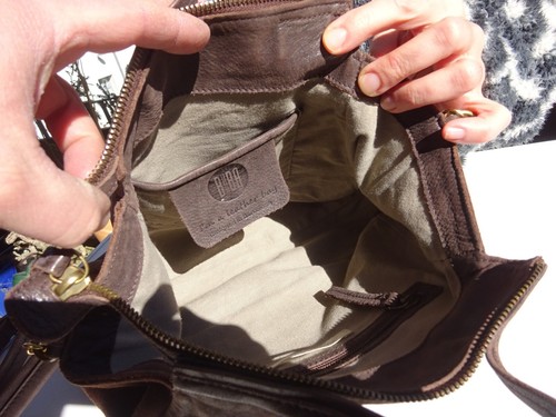 BIBA BARCELONA Dam Luxus Tragetasche Schultertasche Ziegenleder Braun Italy Neuw - Bild 12 von 17