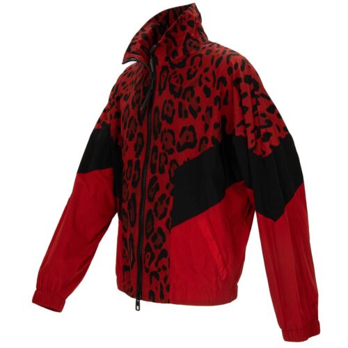 Dolce & Gabbana Leopard Print Bomber Jacket Dg Logo Red Black Sweatshirt 13446 - Picture 3 of 6