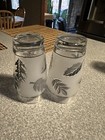 VTG Libby Silver Leaf Frosted Juice Glasses 5.25" Set Of 2 Drinking Glass Libbey — photo 4