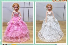 2PCS Wedding Dress for 11.5" Doll Outfits Clothes Handmade Long Gown 1/6 Toy C6