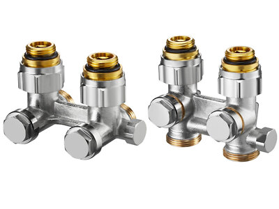 Oventrop Multiflex F ZBU Eckform Durchgangsform Absperrverschraubung Hahnblock