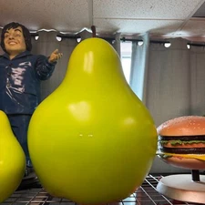 Large Green Pear Over Sized Resin Statue Restaurant Fruit Display Prop Decor