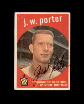 J.W. Porter Signed 1959 Topps Washington Senators Autographed