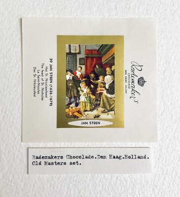 Vintage 1957 Rademaker OLD MASTERS ART Candy Bar Wrapper DEN HAAG a9 JAN STEEN