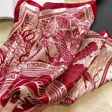 Square Satin Scarf Silk Feel Neckerchief Head Neck Wrap Paisley Bandanna 70x70cm