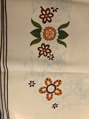 VTG Artex Luncheon Cloth 4 Painting or Embroidery African Rose 0525 Ecru 52'' SQ