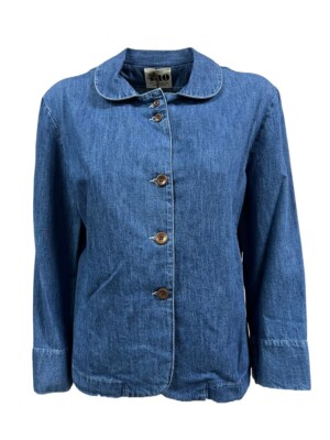 4.10 by BottegaChilometerZero leichte ungefütterte Chambrayjacke DD24628
