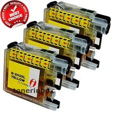 3pk LC203 LC-203 XL Yellow Ink For Brother LC201 MFC-J680DW MFC-J880DW J885DW