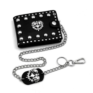 leather skull wallet with chain