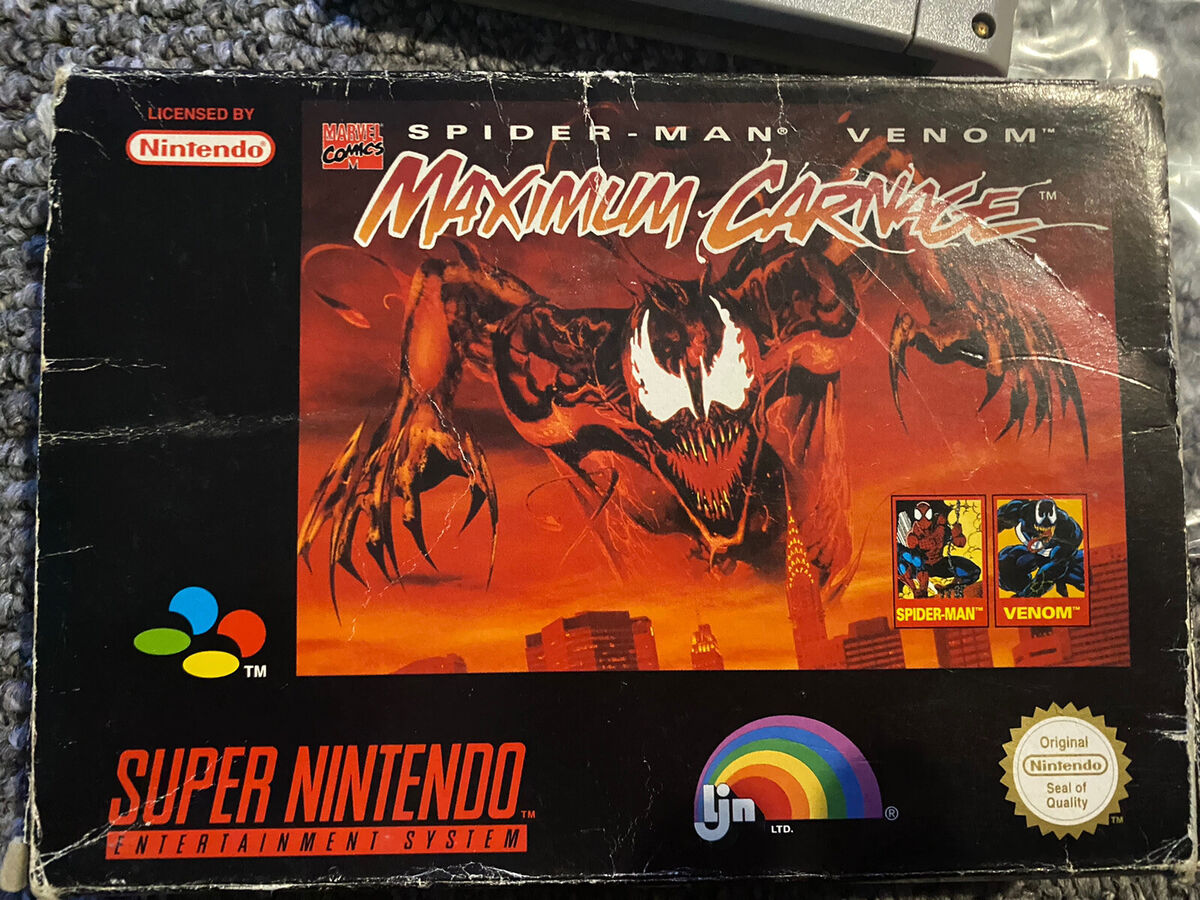 Spider-Man Venom: Maximum Carnage For super Nintendo. PAL UK Spider-Man Venom: Maximum Carnage For super Nintendo. PAL UK