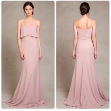 Jenny Yoo Blake Dress Whipped Apricot Blush Pink Maxi Bridesmaid Dress Size 10