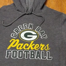 Green Bay Packers Hoodie Medium Gray Sweatshirt Majestic NFL Football Pull Over