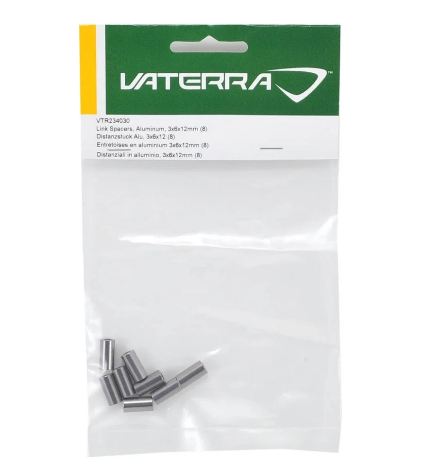Espaciadores de enlace Vaterra # 234030, aluminio, 3x6x12 mm (8) sin usar, en caja Foto 2 de 2