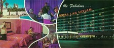 Royal Las Vegas Hotel Casino Postcard 1970s Strip Interior View 8 inch Long Card