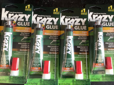 4*Krazy Glue Craft ultra thick gel 20g .07oz precision tip 80g total