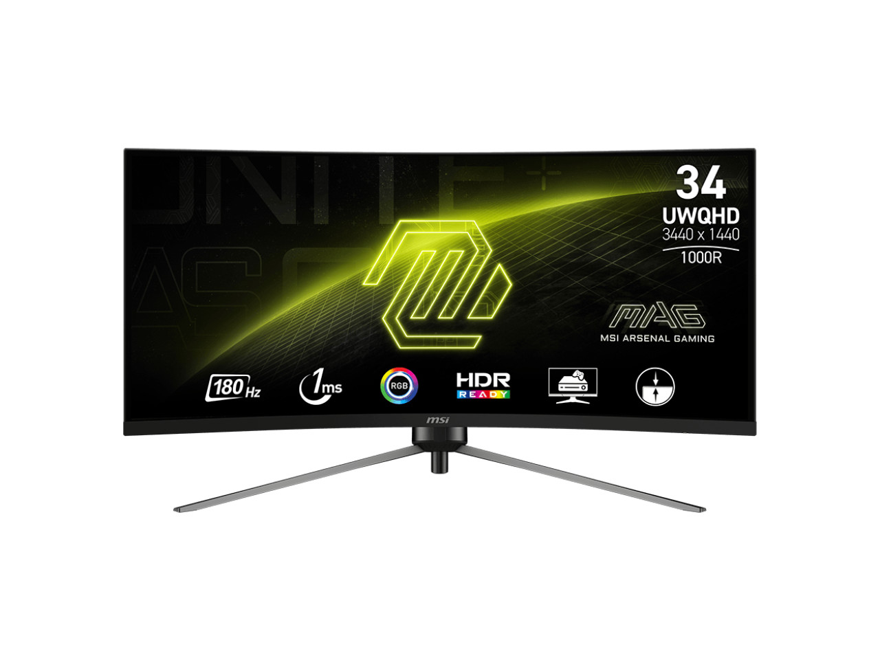 Игровой монитор MSI 34 180 Гц VA UWQHD 3440x1440 (UWQHD) MAG345CQR
