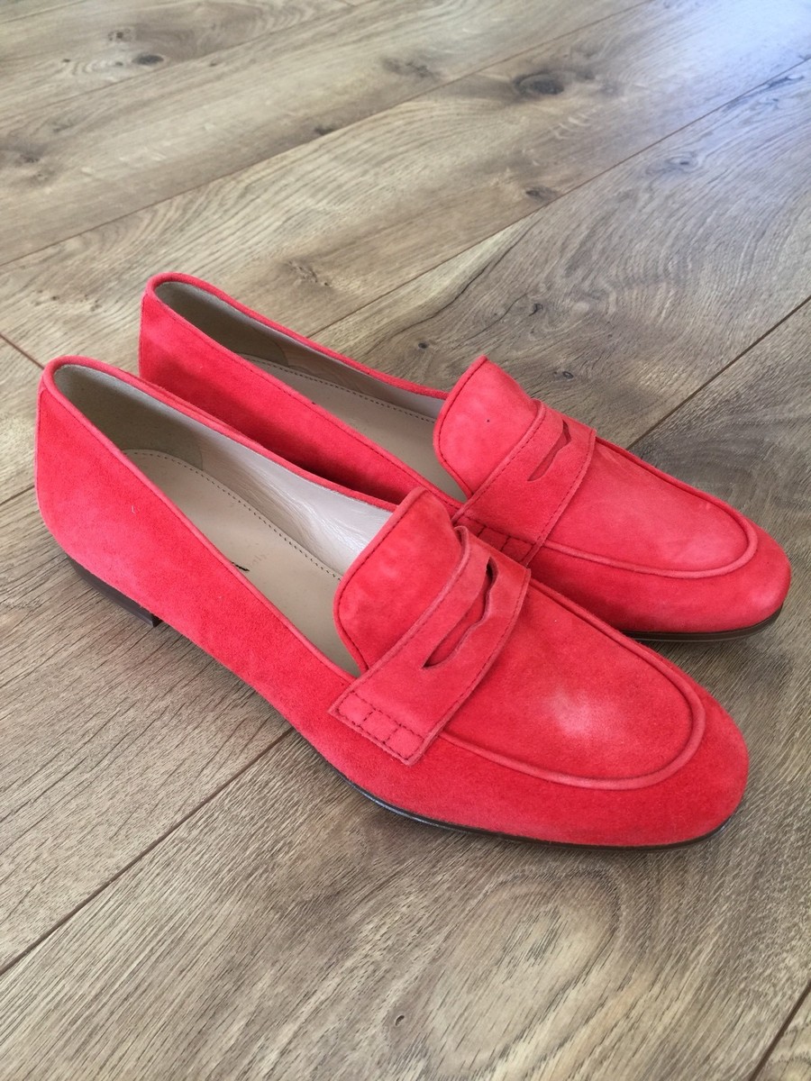 J. Crew Red Suede Penny Loafers BP306_EE4429?hei=1700&crop=0,0  main image 2
