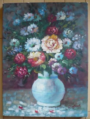 絵画 Oil painting of beautiful flowers. Flowers in garden. Oil painting. Landscape. Original painting