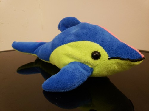 12 Zoll Plüschwal rosa blau limettengrün Stofftier Meerestier - Bild 3 von 8