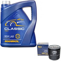 MotoröL Set 10W-40 5 Liter + ÖLfilter SM 110 FüR Chrylser Fiat Lancia Saab Skoda