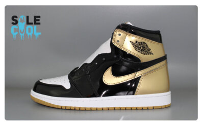 AIR JORDAN 1 AJ1 RETRO HIGH BLACK WHITE GOLD Shoes 861428-001 | eBay