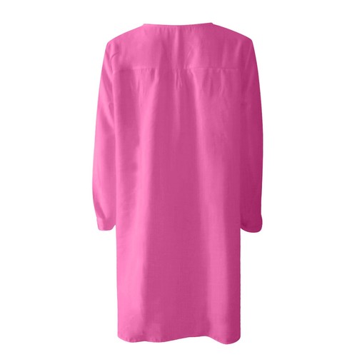 Camicia donna primavera lunga scollo a V manica lunga casual top dress - Foto 10 di 14