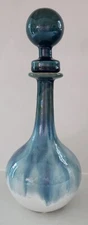 Sagebrook Home Astoria Ceramic Blue Decorative Bottle New With Tag
