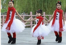 Tutu Dreams Girls Snowman Costume with Scarf and Hat Headband White Tutu Dress