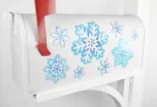 Mailbox Magnet (Partial Cover) Snowflake set of 8 Blue/Lavendar