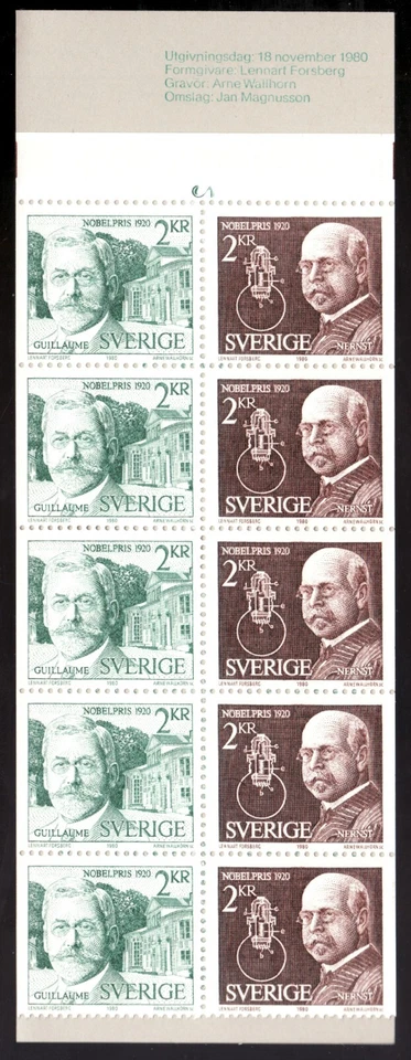 1980 Sweden SC #1344 Nobel Prize Winners  MNH stamp booklet - Image 2 of 2