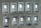 LOT OF 10 .....  2.5 Grains  .999 FINE PURE SILVER BAR  PURE SILVER