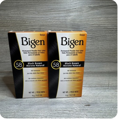 2x Bigen Hair Color 58-Black Brown-0.21 oz.