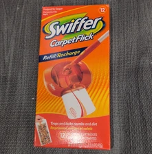 Swiffer Carpet Flick Refill Pack of 12 Cleaning Cartridges Discontinued Sealed