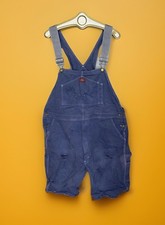 Dickies Shortalls Bib Short Overalls Blue Carpenter Intentionally Distressed