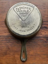 Wagner Ware, Sidney O,  Pie Logo, Cast Iron Skillet 3, 1053A, Plated, Restored