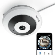 WiFi Security Fisheye Camera, 2K+ 6MP 360° Panorama, 2.4/5GHz WiFi Indoor Wir...