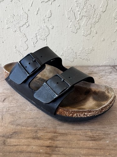 Birkenstock Arizona Size 38 US 7.5 to 7 Leather Slide Sandals Beach Summer - Picture 12 of 14