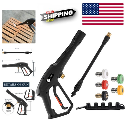 #ad High Pressure Washer Replacement Gun with Jet Wand amp; 5 Nozzle Tips Brass $56.99