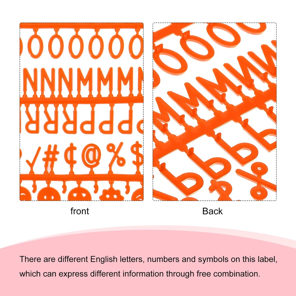 Felt Letter Board Letters Numbers Symbols 3/4 Inch Orange Alphabet Changeable - image 4 of 4