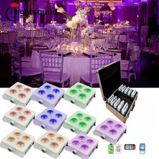10pc/Mini 4x18w LED Battery Power Wireless DMX IR Remote Par Light Wedding Stage