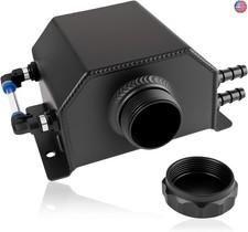 Coolant Overflow Tank, Aluminum Coolant Reservoir Tank, 1L Black Radiator