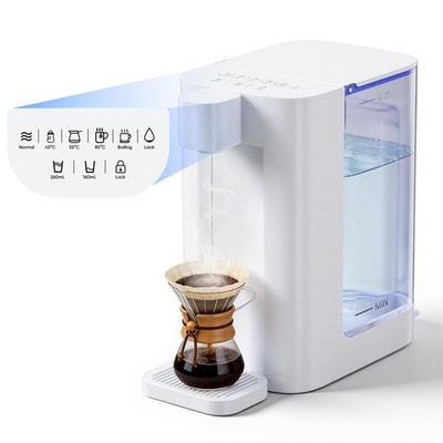 3L Instant Heißwasserspender | 6 Temperaturstufen (45°C-90°C) | 5 Volumen Weiß 
