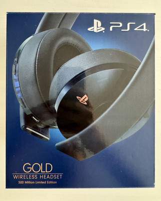 Sony PS4 Gold Wireless Headset 500 Million Limited Edition Brand New CIB