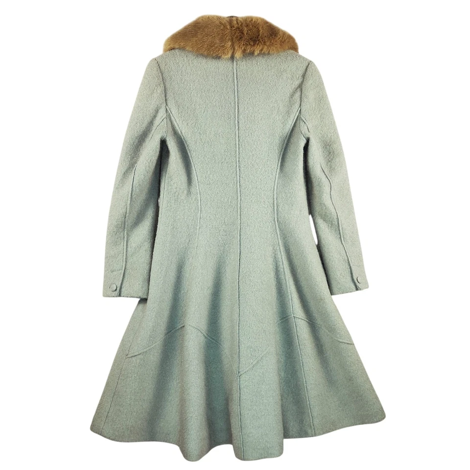 Abrigo Beatrix con cuello Elevenses para mujer talla 12 azul hielo cuello de piel sintética forrado usado en excelente estado Foto 4 de 4