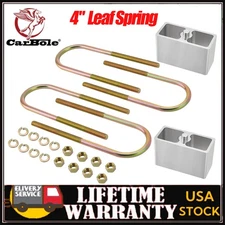Leaf Spring Lowering Block Kit 4" Inch Drop with U-Bolts Hardware Universal US