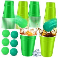 32 Pcs St. Patricks Day Party Game Set Include 16oz Green Plastic Cups with 8