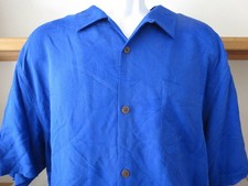 Tommy Bahama Blue Men's Shirt Short Sleeve Button Up Original Fit Silk Size XL