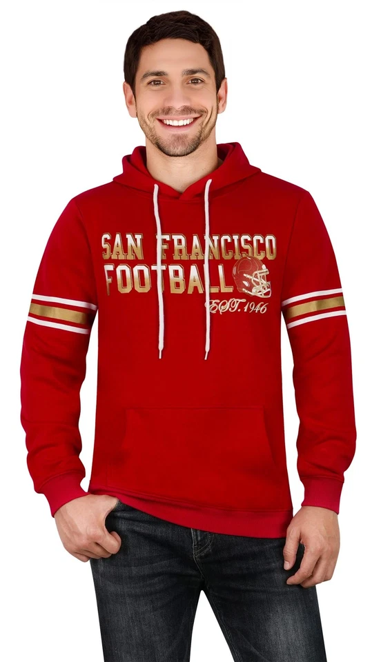 Sudaderas con capucha de lana atléticas de fútbol urbano para hombre suéter a rayas - rojas... Foto 3 de 4